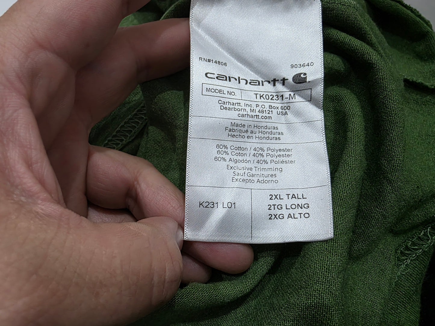 Playera Manga Larga Carhartt 2xl Loose Fit Verde (Usado)