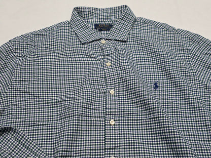 Camisa Ralph Lauren 2xl Slimfit Cuadro Verde, Azul, Blanco (Usado)