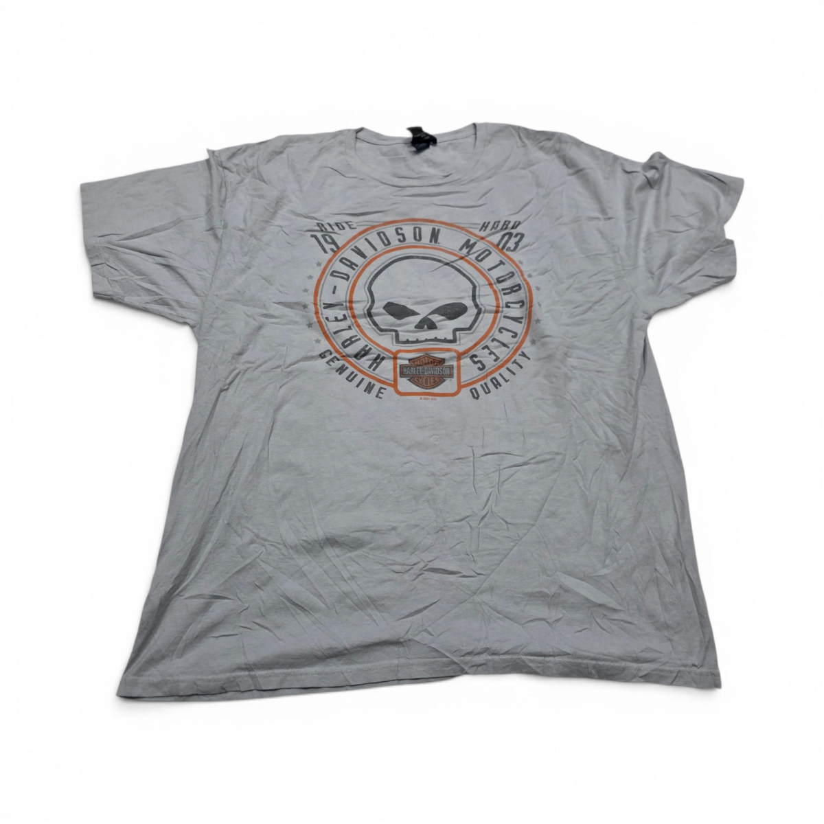 Playera Harley Davidson 2xl Gris Calavera (Usado)