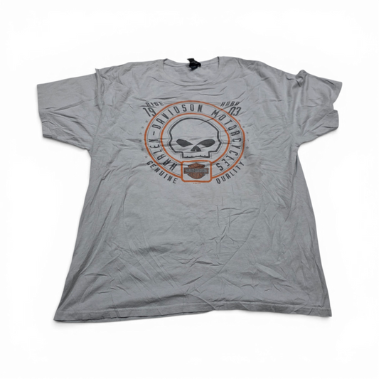Playera Harley Davidson 2xl Gris Calavera (Usado)