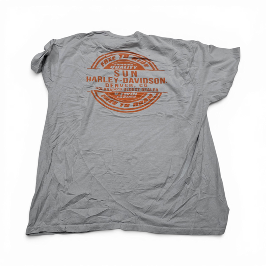 Playera Harley Davidson 2xl Gris Calavera (Usado)