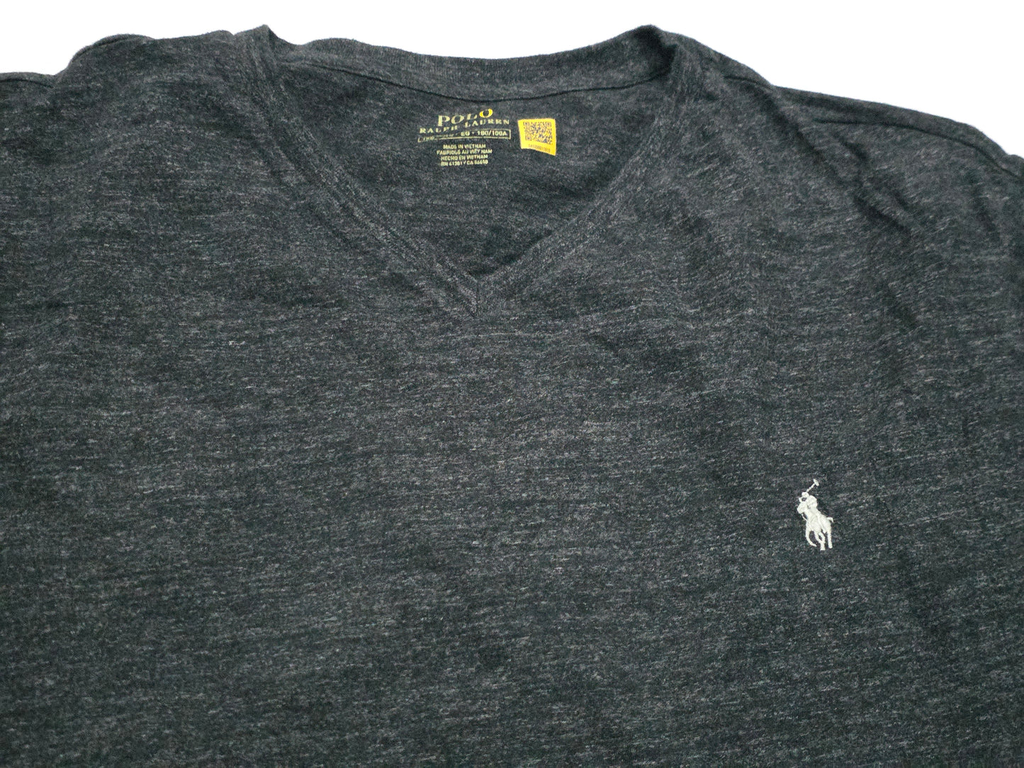 Playera Ralph Lauren 1xb Gris Oscuro Pony Blanco (Usado)