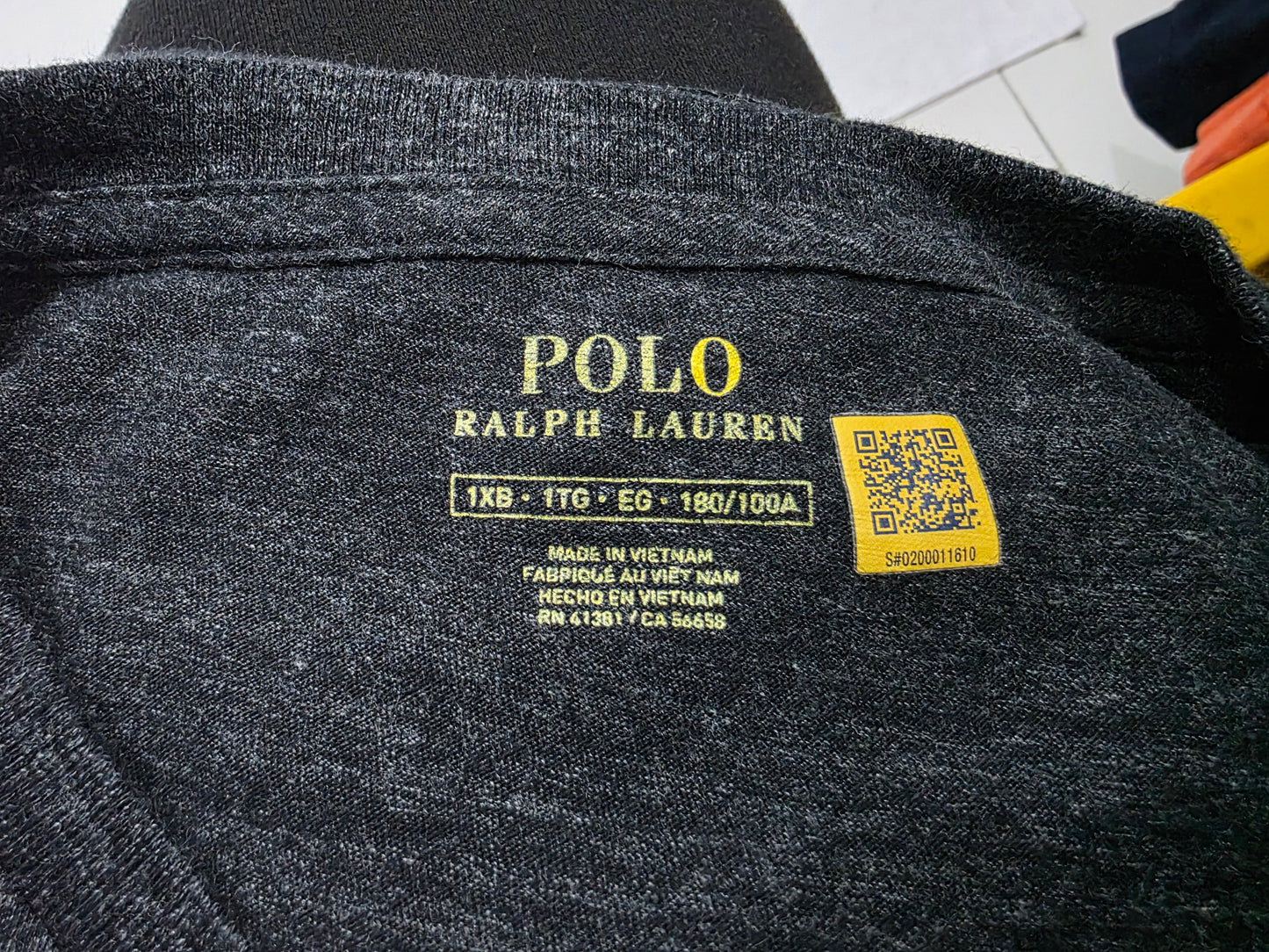 Playera Ralph Lauren 1xb Gris Oscuro Pony Blanco (Usado)