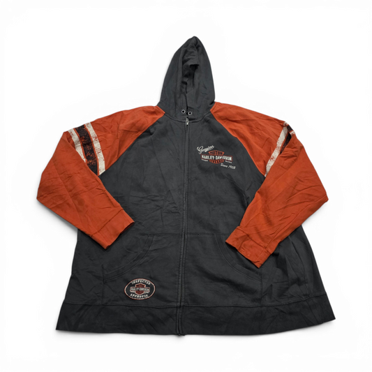 Sudadera Harley Davidson 3xl Gris Y Naranja (Usado)