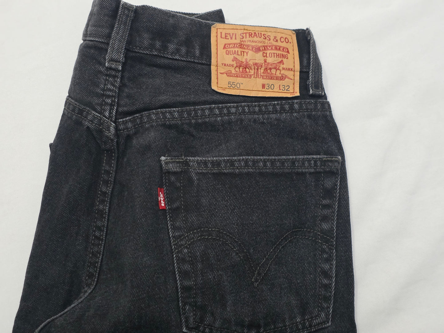 Pantalon Relaxed Fit Levis 550 30x32 Negro Deslavado