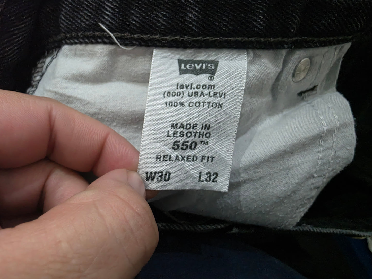 Pantalon Relaxed Fit Levis 550 30x32 Negro Deslavado