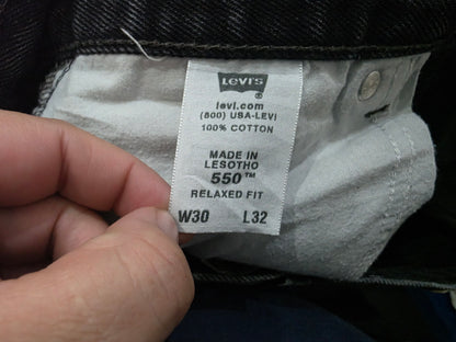 Pantalon Relaxed Fit Levis 550 30x32 Negro Deslavado
