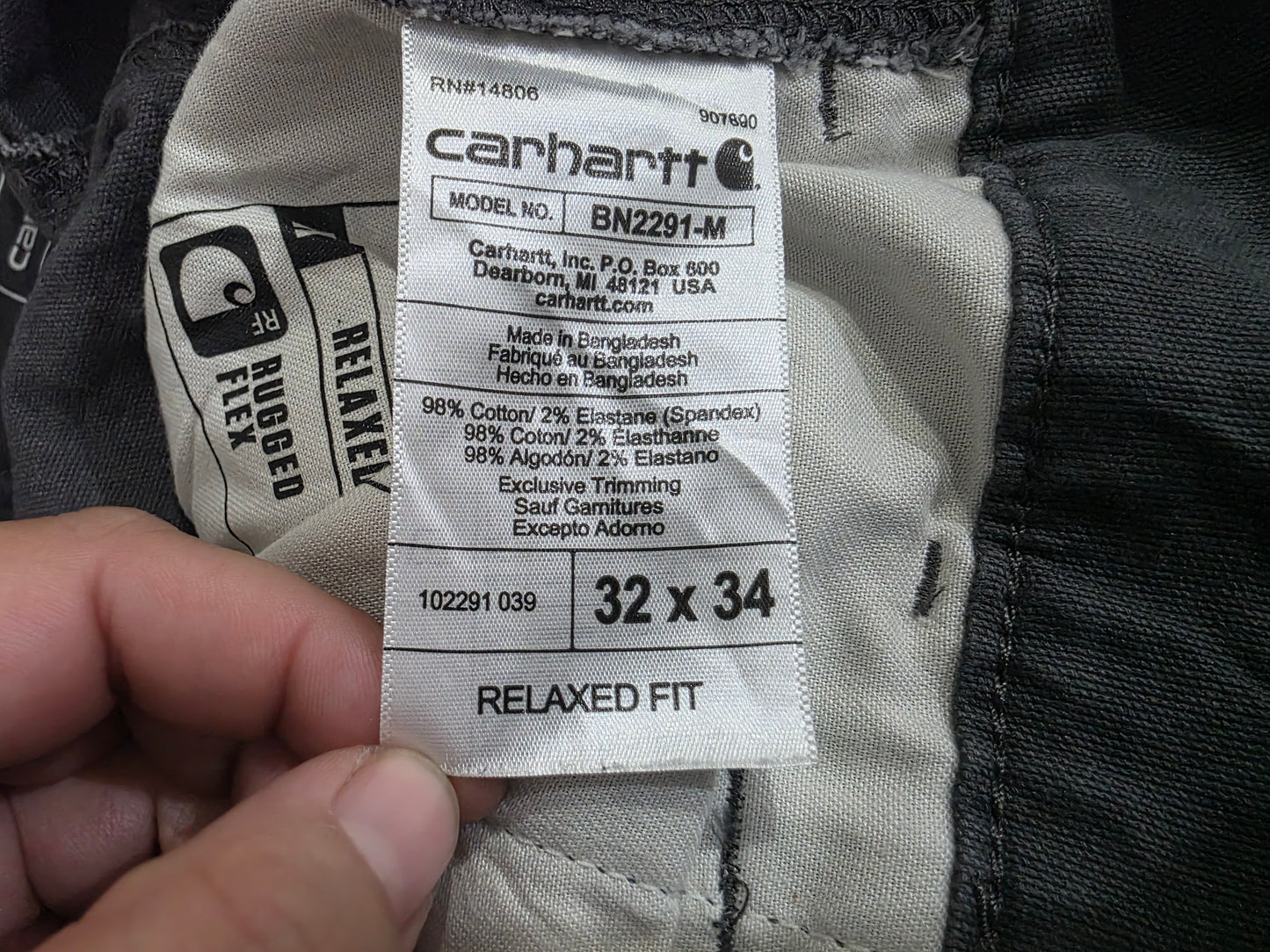 Pantalon Relaxed Fit Carhartt 32x34 Gris