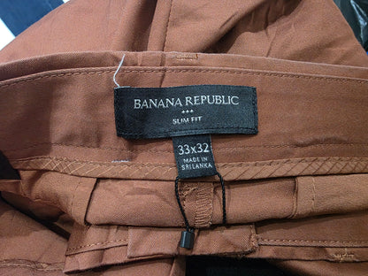 Pantalon Slim Banana Republic 33x32 Naranja Oscuro