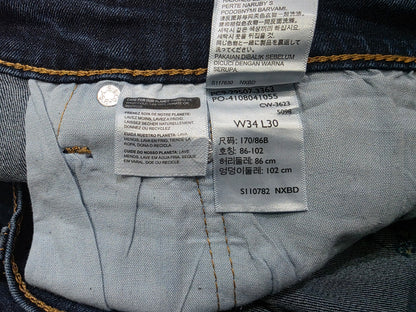 Pantalon Recto Levis 502 34x30 Azul Marino