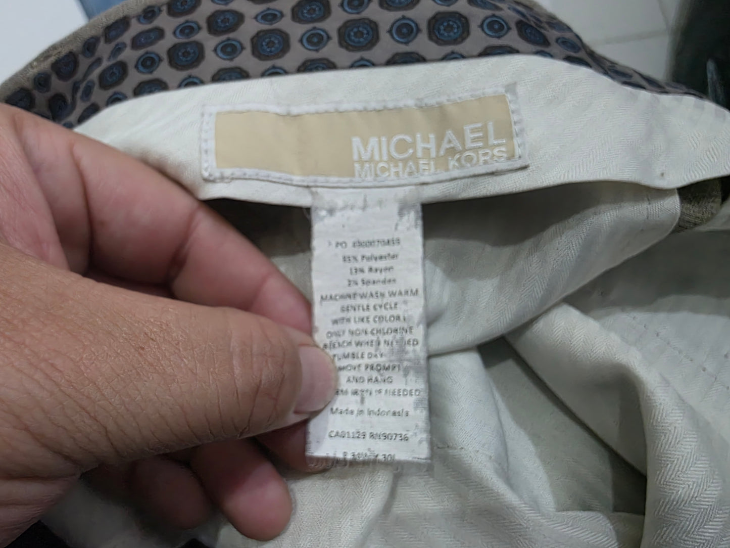 Pantalon Michael Kors 34x30 Recto Cafe