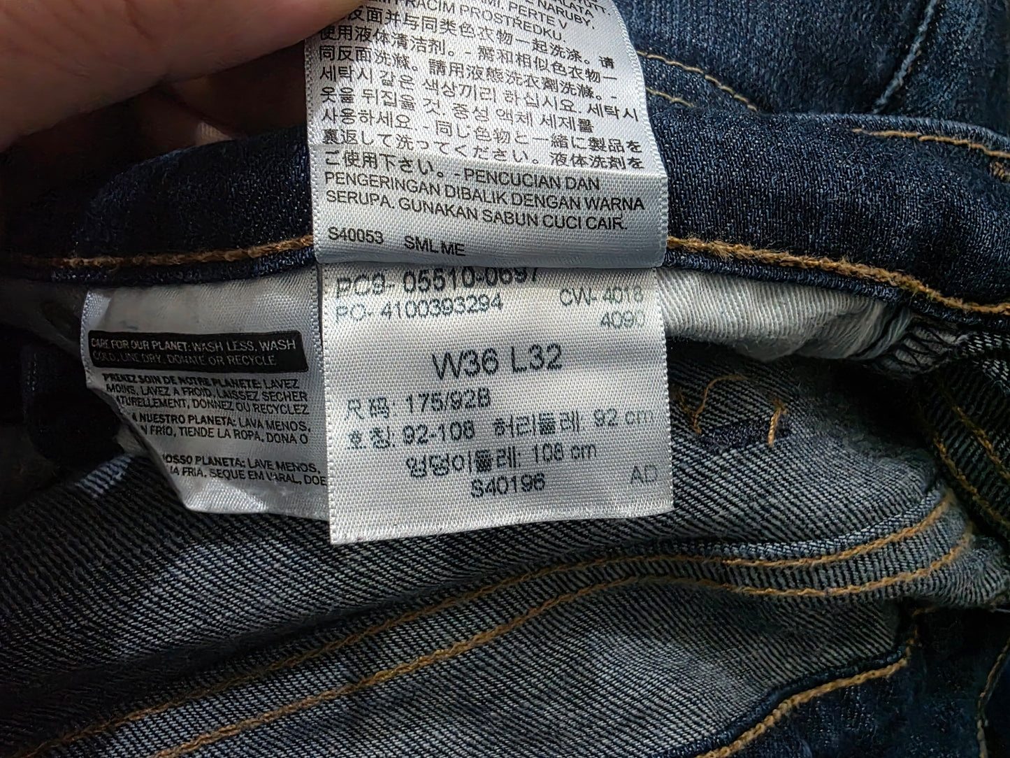 Pantalon Slimfit Levis 510 36x32 Azul Marino