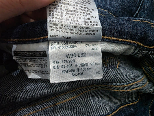 Pantalon Slimfit Levis 510 36x32 Azul Marino