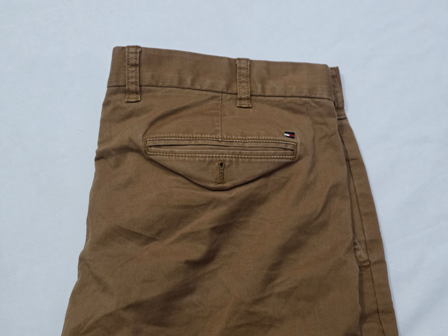 Pantalon Custom Fit Tommy Hilfiger 38x34 Cafe Deslavado