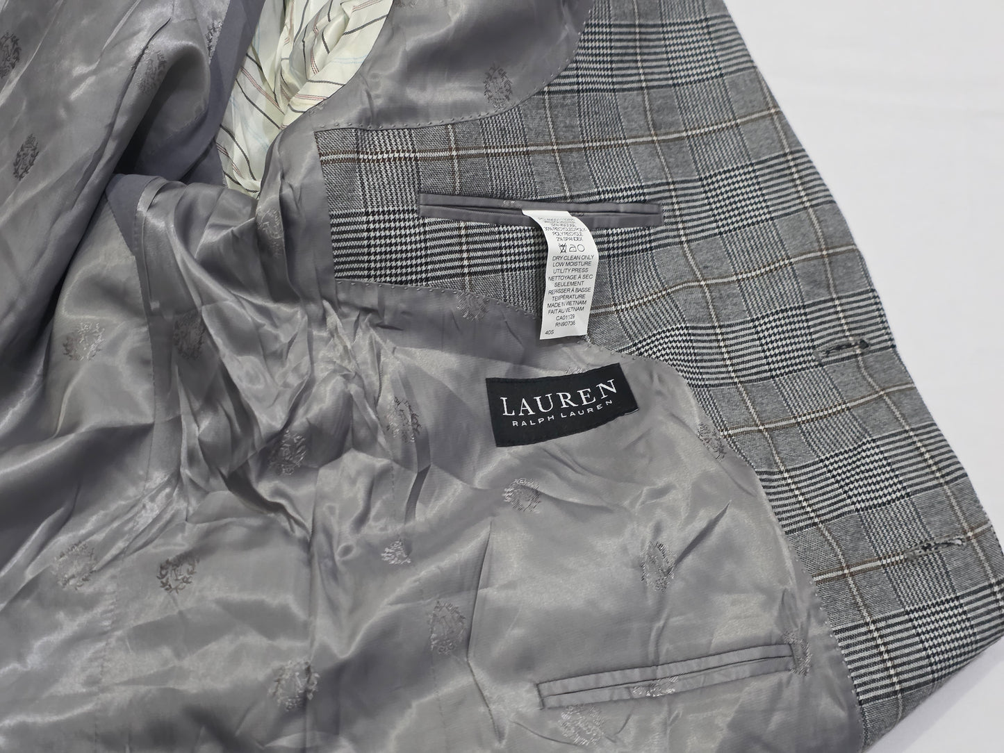 Saco Ralph Lauren 40 S Cuadro Gris