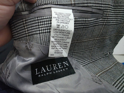 Saco Ralph Lauren 40 S Cuadro Gris