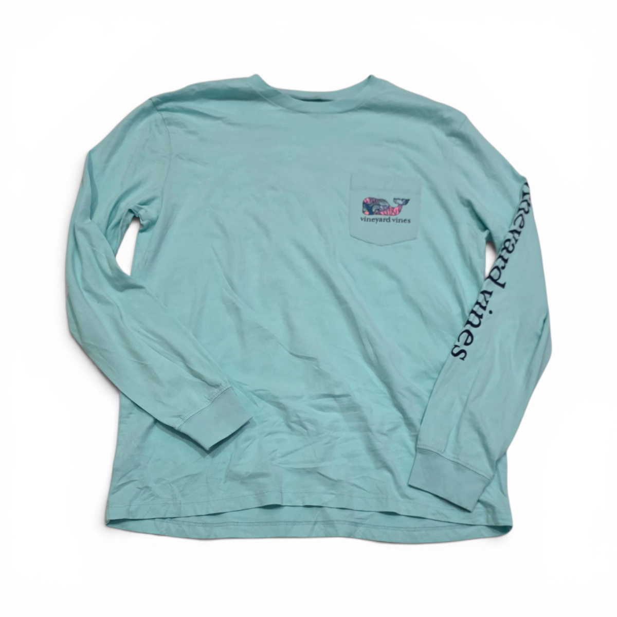 Playera Manga Larga Vineyard Vines Mediana M Azul Agua