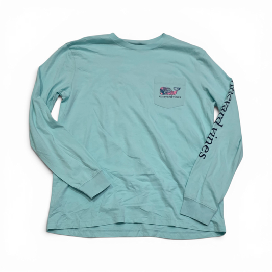 Playera Manga Larga Vineyard Vines Mediana M Azul Agua