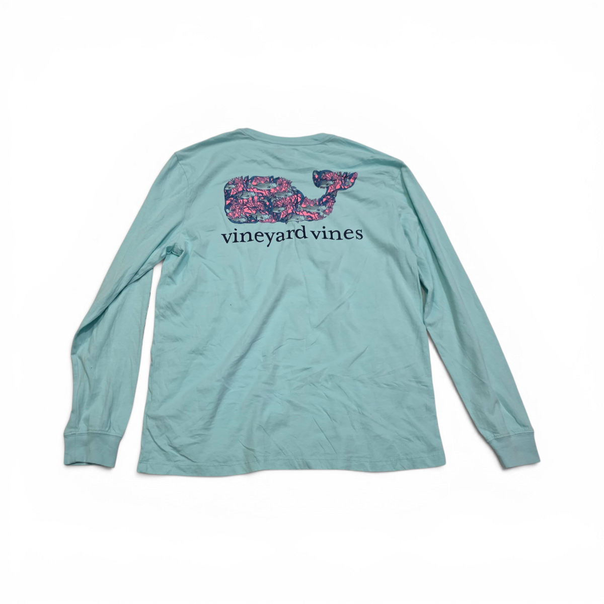 Playera Manga Larga Vineyard Vines Mediana M Azul Agua