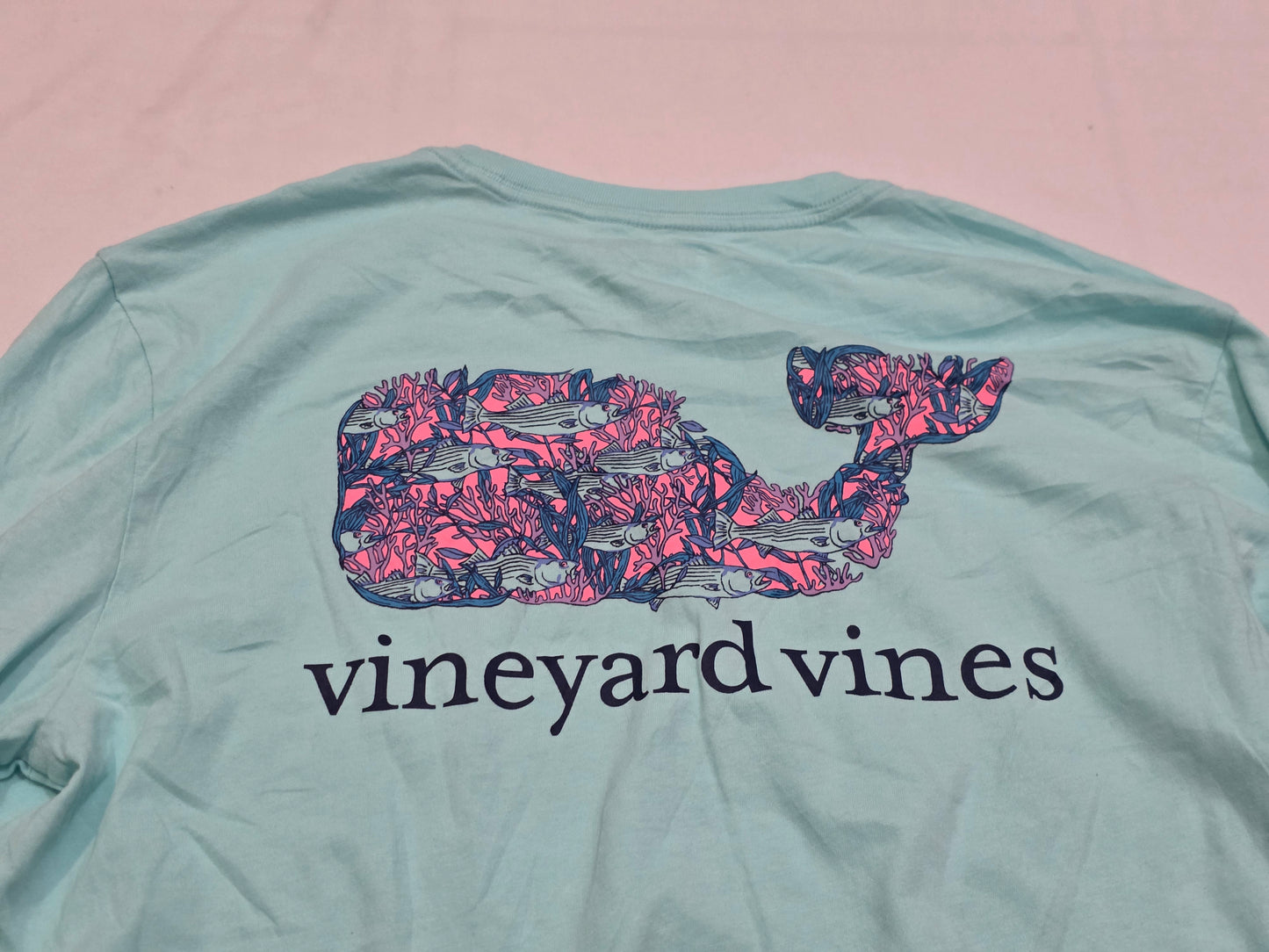 Playera Manga Larga Vineyard Vines Mediana M Azul Agua