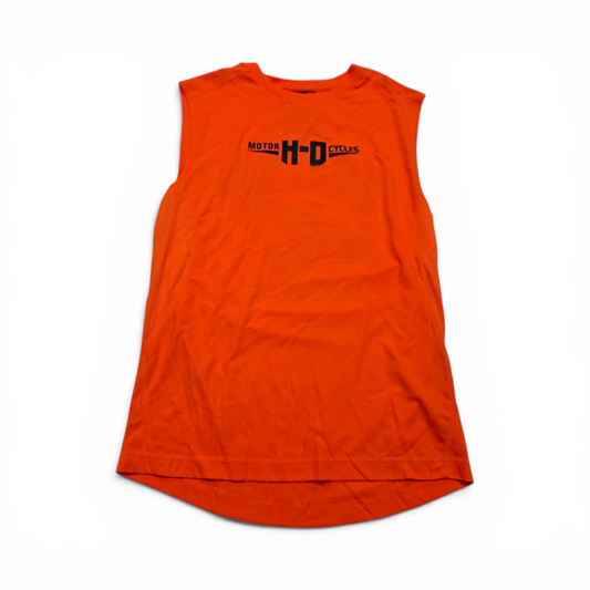 Playera Sin Mangas Harley Davidson Mediana M Naranja