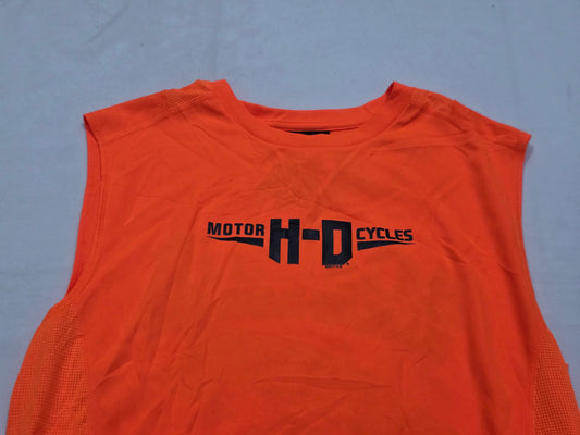 Playera Sin Mangas Harley Davidson Mediana M Naranja