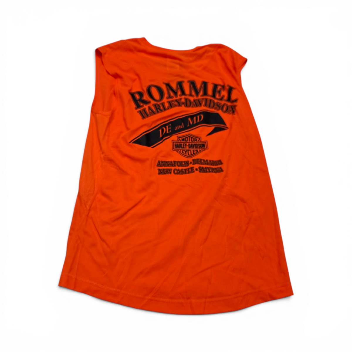 Playera Sin Mangas Harley Davidson Mediana M Naranja