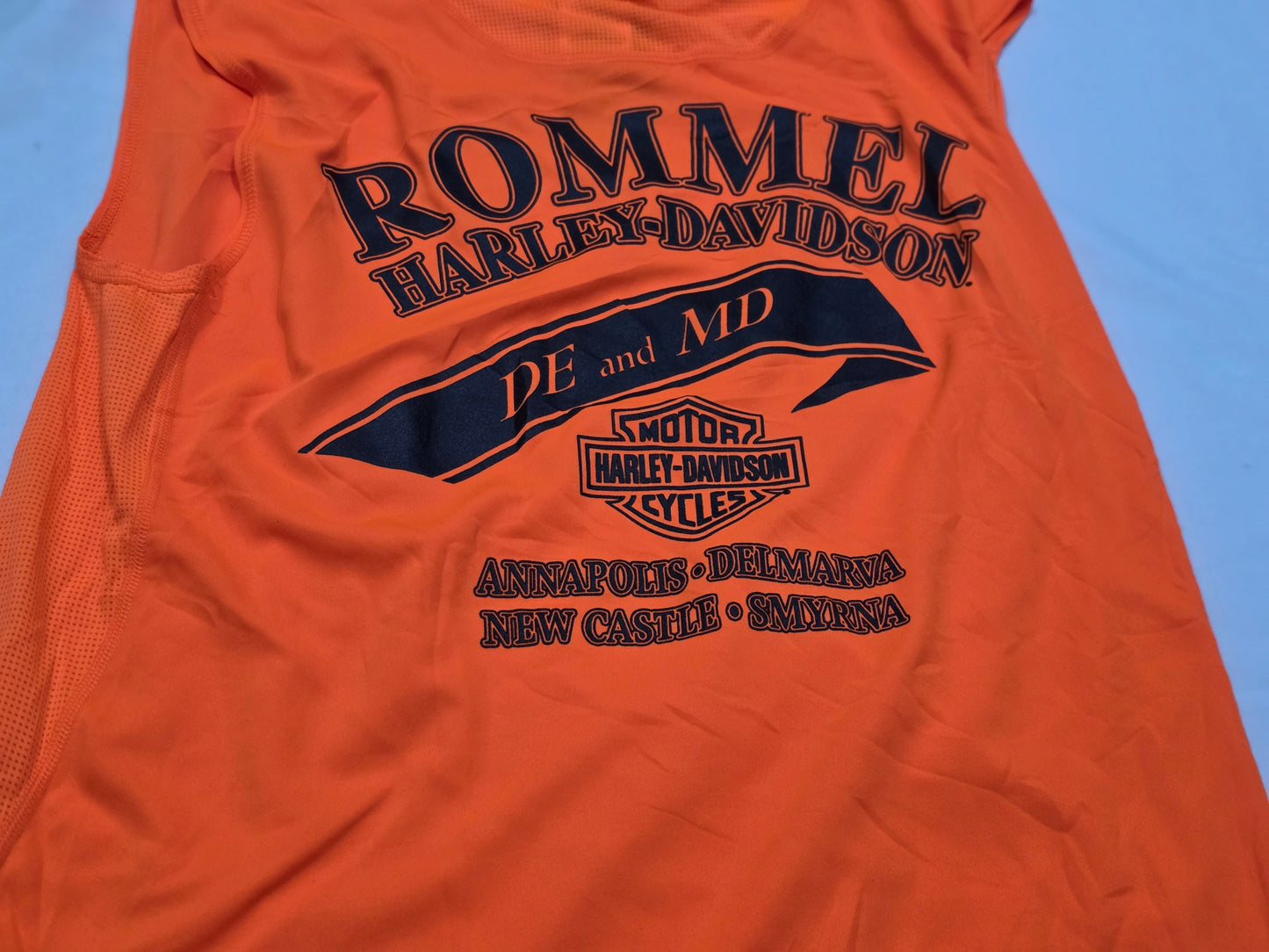 Playera Sin Mangas Harley Davidson Mediana M Naranja