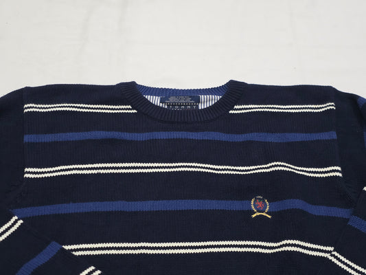 Sueter Vintage Tommy Hilfiger Mediana M Azul Lineas