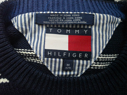 Sueter Vintage Tommy Hilfiger Mediana M Azul Lineas