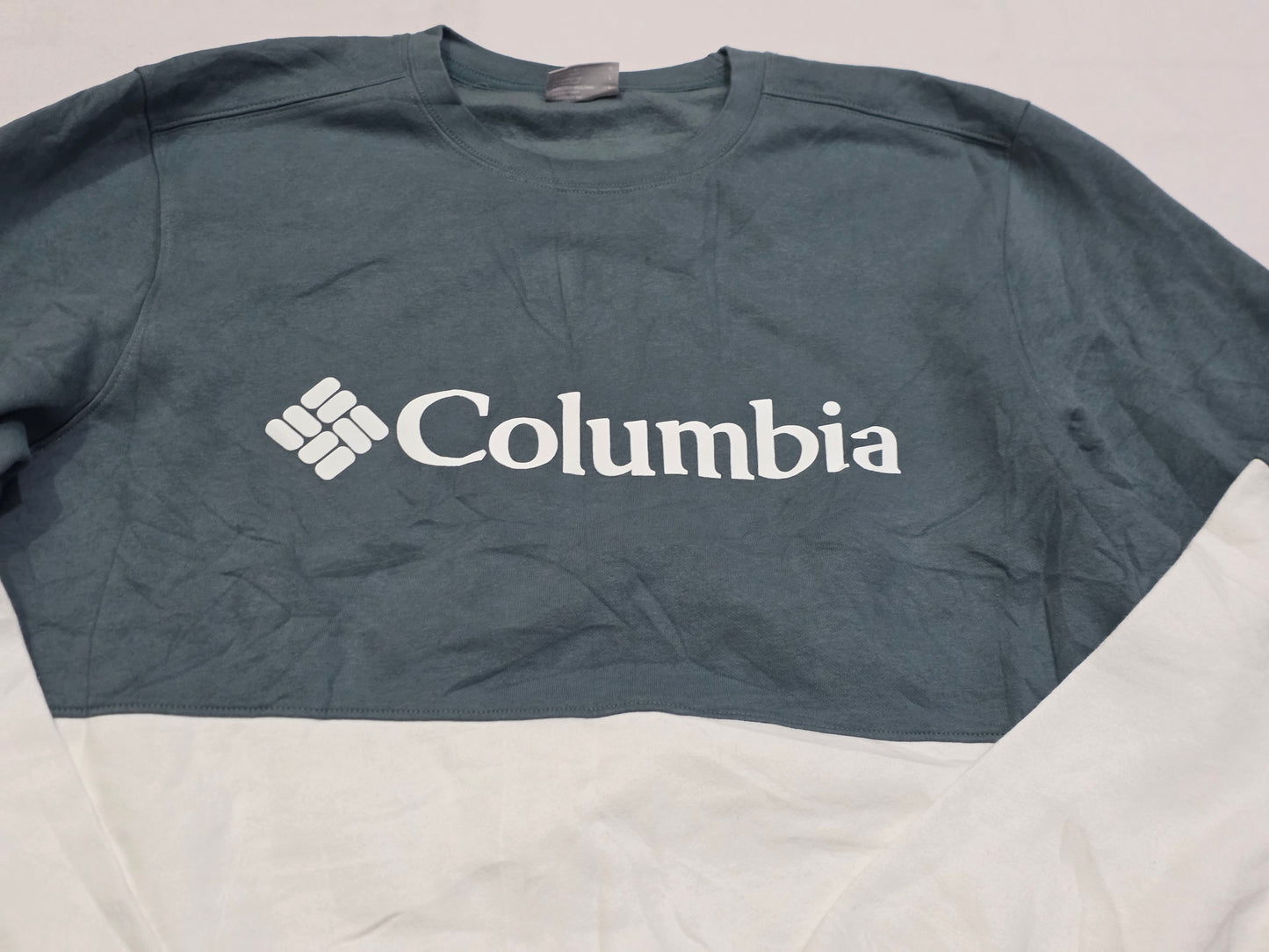 Sudadera Columbia Grande L Blanco Con Verde