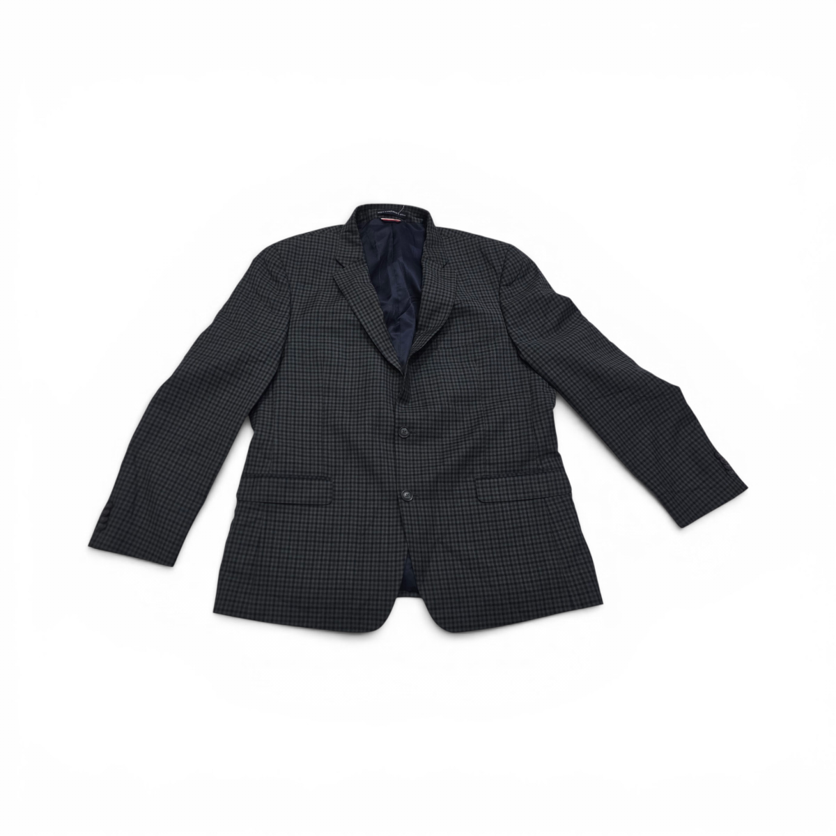Saco Tommy Hilfiger 44r Cuadro Azul Y Verde