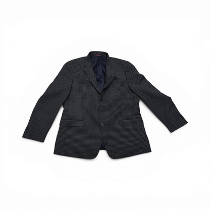 Saco Tommy Hilfiger 44r Cuadro Azul Y Verde