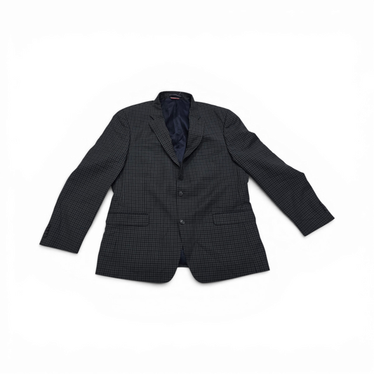 Saco Tommy Hilfiger 44r Cuadro Azul Y Verde