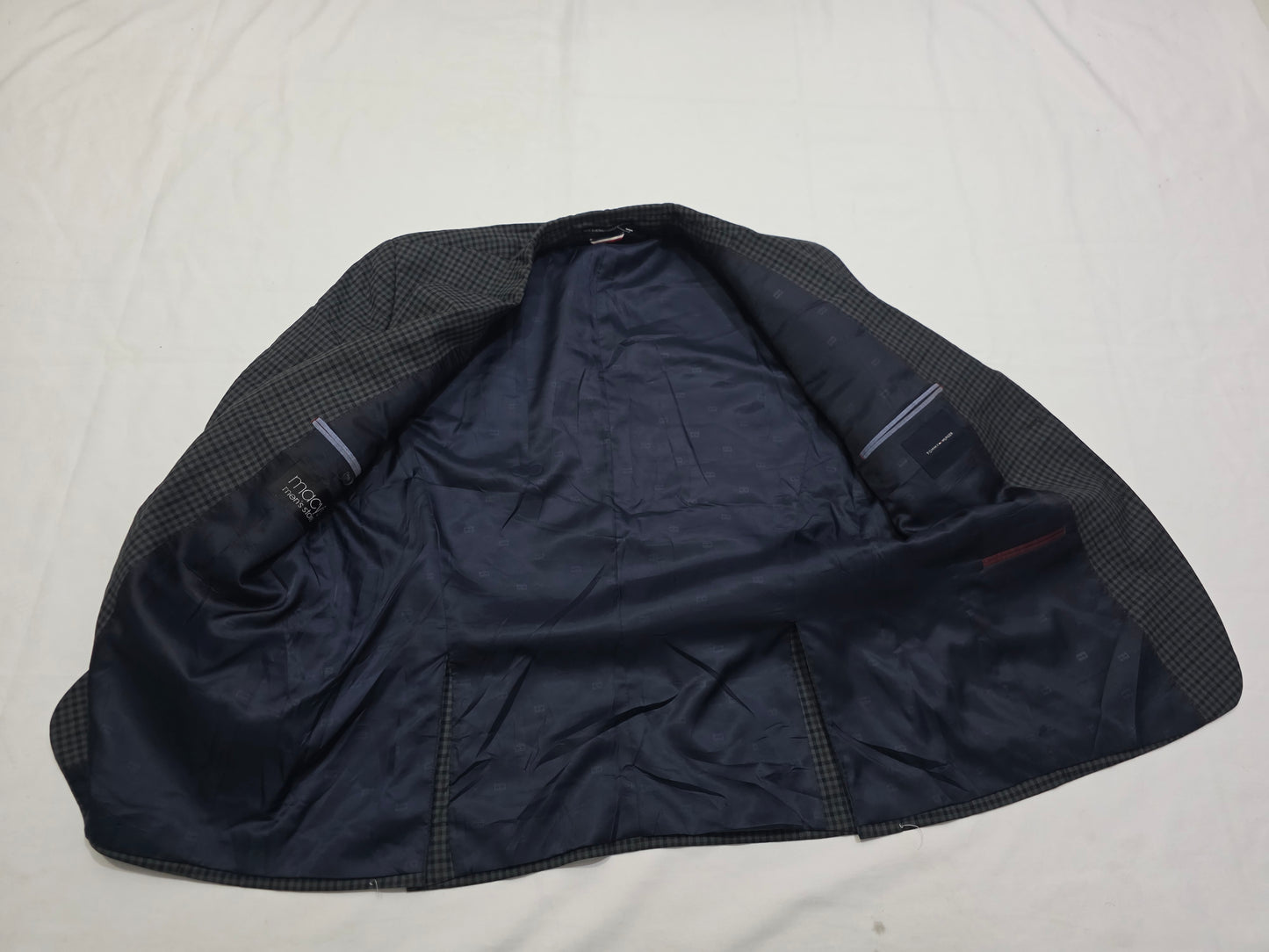 Saco Tommy Hilfiger 44r Cuadro Azul Y Verde