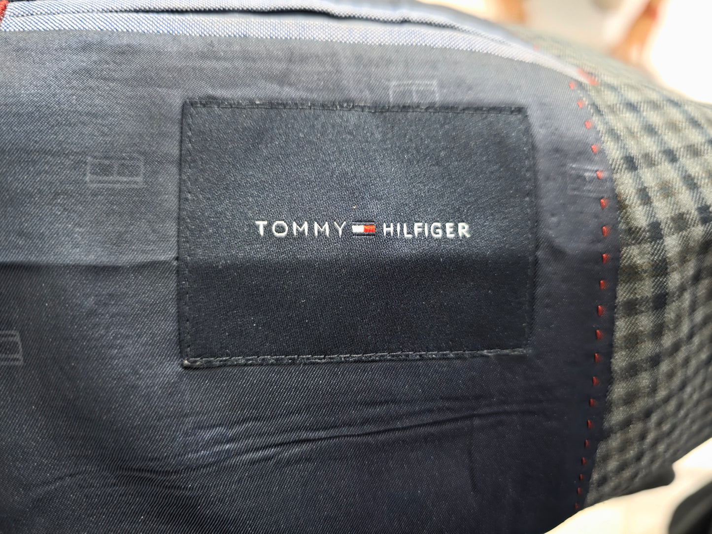 Saco Tommy Hilfiger 44r Cuadro Azul Y Verde