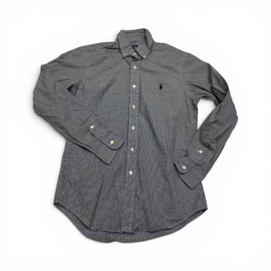 Camisa Ralph Lauren Xchico Xs Cuadro Blanco Y Negro
