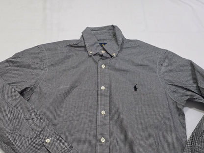 Camisa Ralph Lauren Xchico Xs Cuadro Blanco Y Negro
