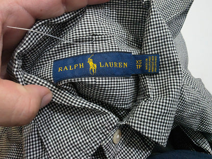 Camisa Ralph Lauren Xchico Xs Cuadro Blanco Y Negro