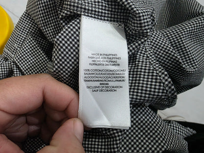 Camisa Ralph Lauren Xchico Xs Cuadro Blanco Y Negro