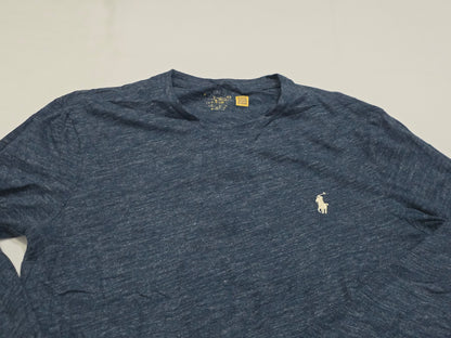 Playera Ralph Lauren Chicos Azul Pony Blanco Manga Larga