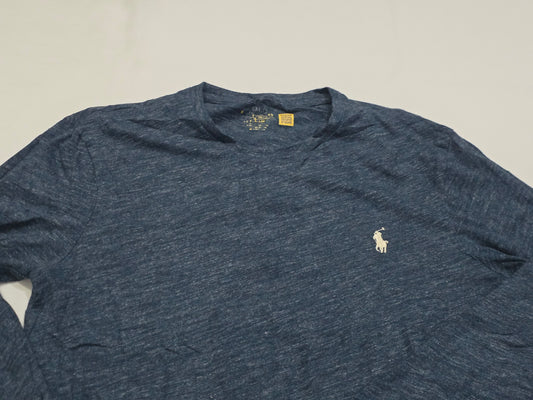 Playera Ralph Lauren Chicos Azul Pony Blanco Manga Larga