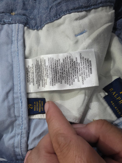 Bermuda Ralph Lauren Talla 30 Azul Claro Pony Azul