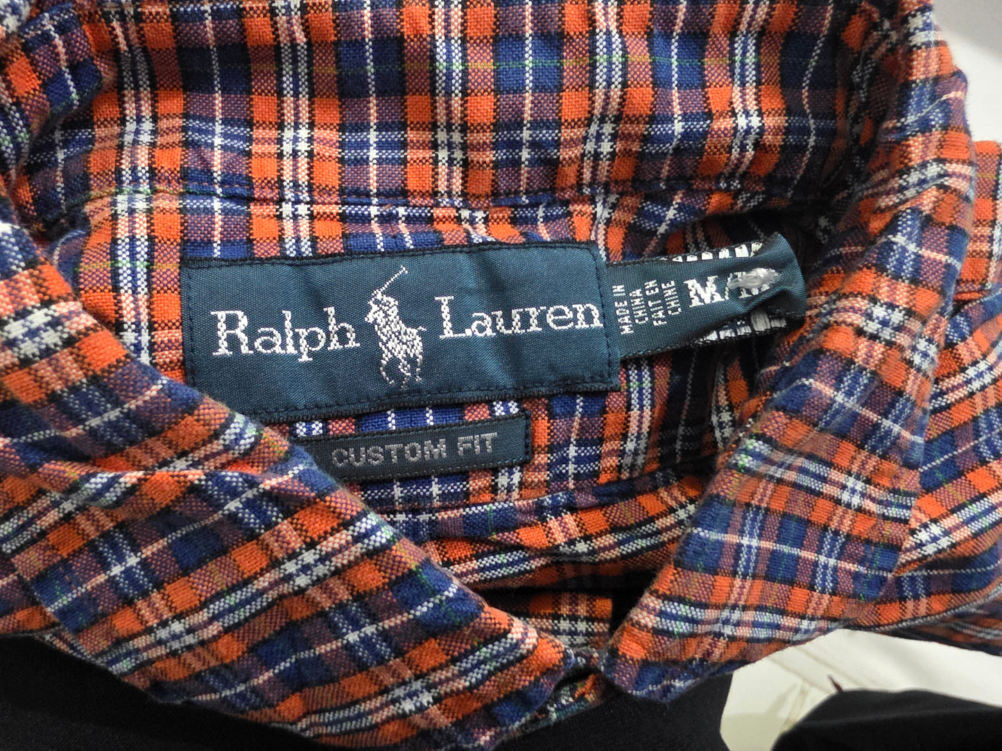 Camisa Ralph Lauren Mediana M Cuadro Azul Y Naranja