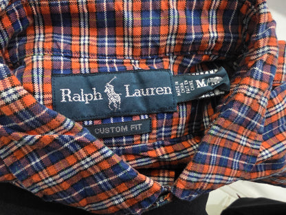 Camisa Ralph Lauren Mediana M Cuadro Azul Y Naranja