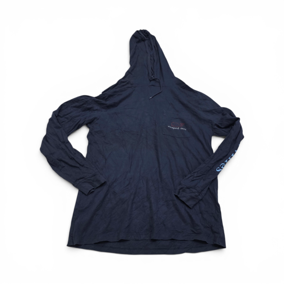 Playera Con Gorro Vineyard Vines Mediana M Azul Manga Larga