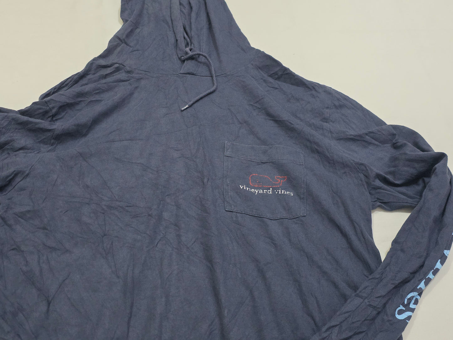 Playera Con Gorro Vineyard Vines Mediana M Azul Manga Larga