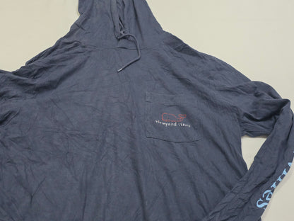 Playera Con Gorro Vineyard Vines Mediana M Azul Manga Larga