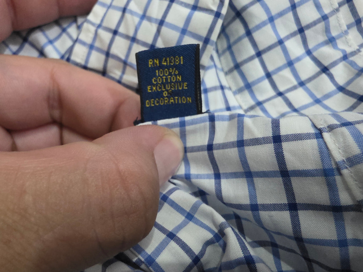 Camisa Ralph Lauren Mediana M Cuadro Blanco