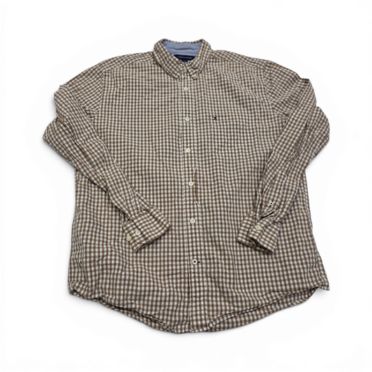 Camisa Tommy Hilfiger Mediana M Cuadro Cafe